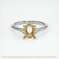 14K Yellow & White Three Stone Ring Setting Image