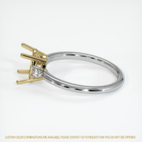 14K Yellow & White Three Stone Ring Setting Image