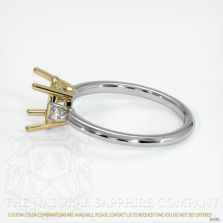 14K Yellow & White Three Stone Ring Setting