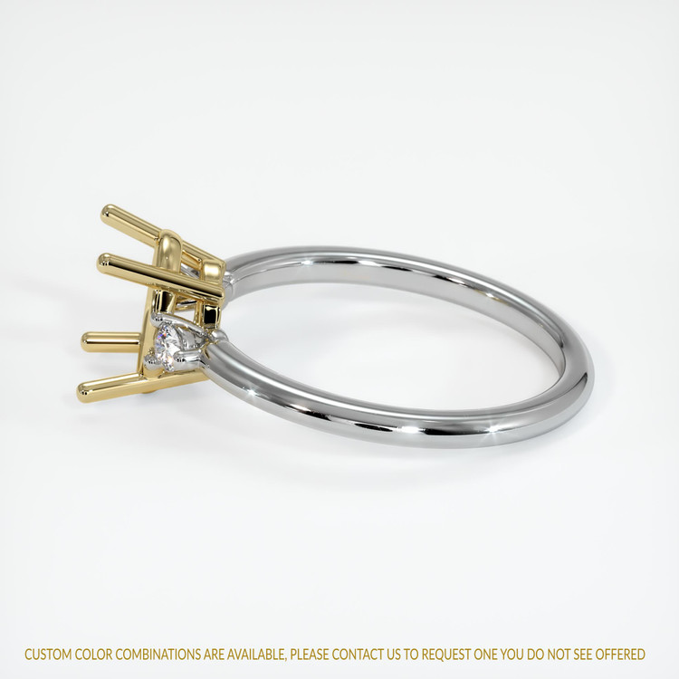 14K Yellow & White Three Stone Ring Setting