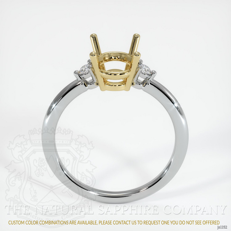 14K Yellow & White Three Stone Ring Setting