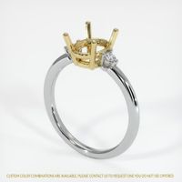 18K Yellow & White Three Stone Ring Setting Video