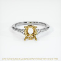 18K Yellow & White Three Stone Ring Setting Image