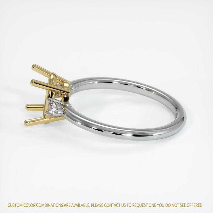 18K Yellow & White Three Stone Ring Setting