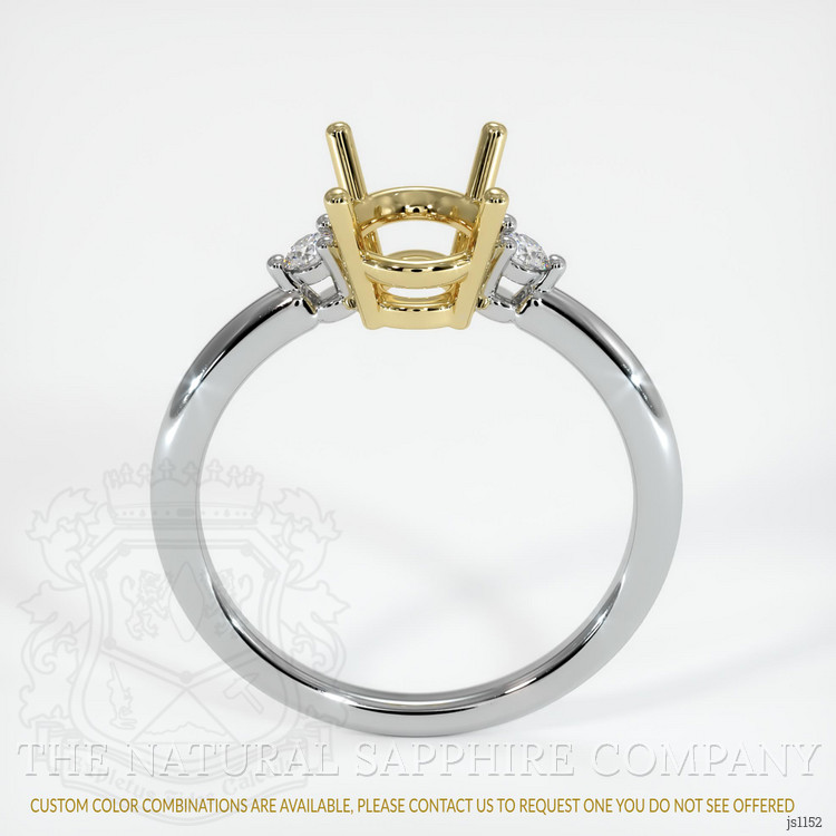 18K Yellow & White Three Stone Ring Setting