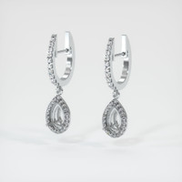 Pave Emerald Earring 0.70 Ct.Tw.Total Carat Weight, Platinum 950 Combination Setting