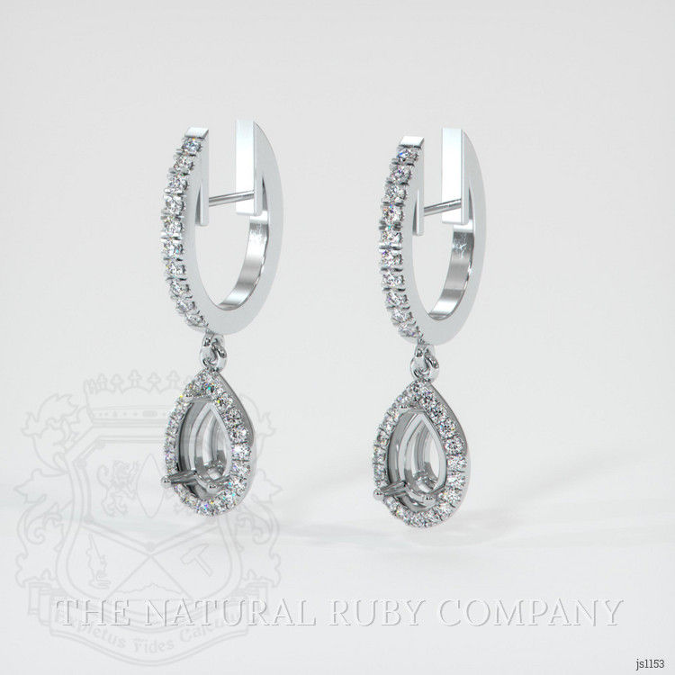 Platinum 950 Pave Earring Setting
