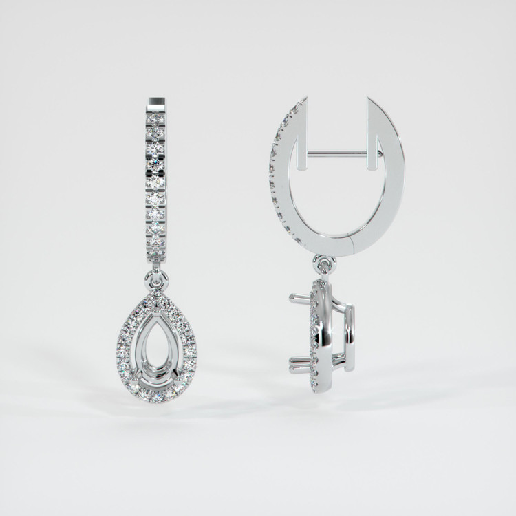 Platinum 950 Pave Earring Setting