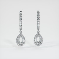 Platinum 950 Pave Earring Setting Image
