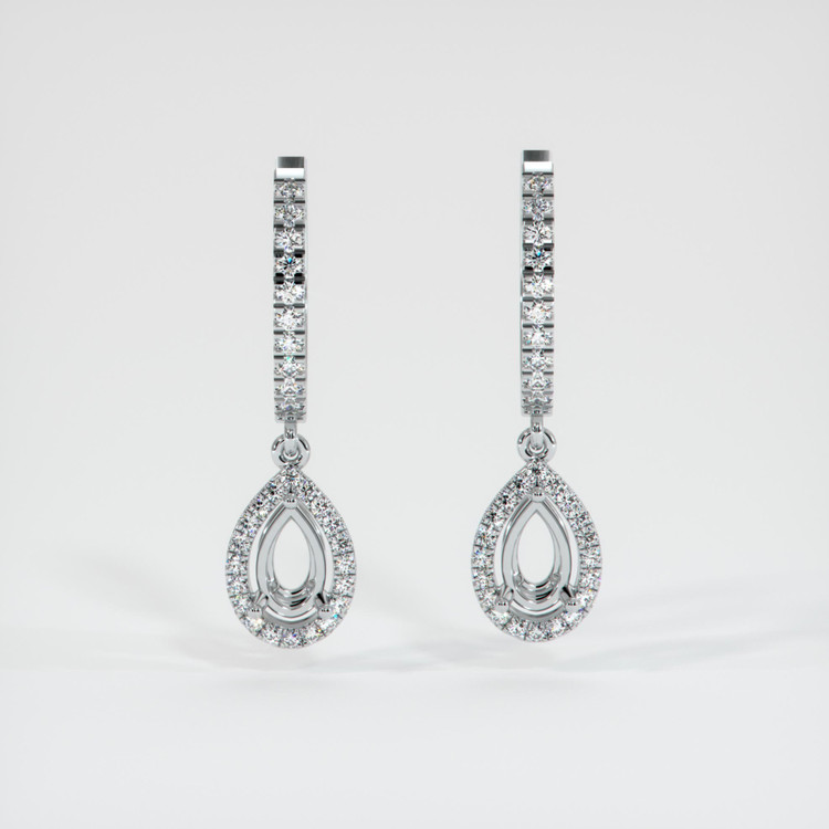 Platinum 950 Pave Earring Setting