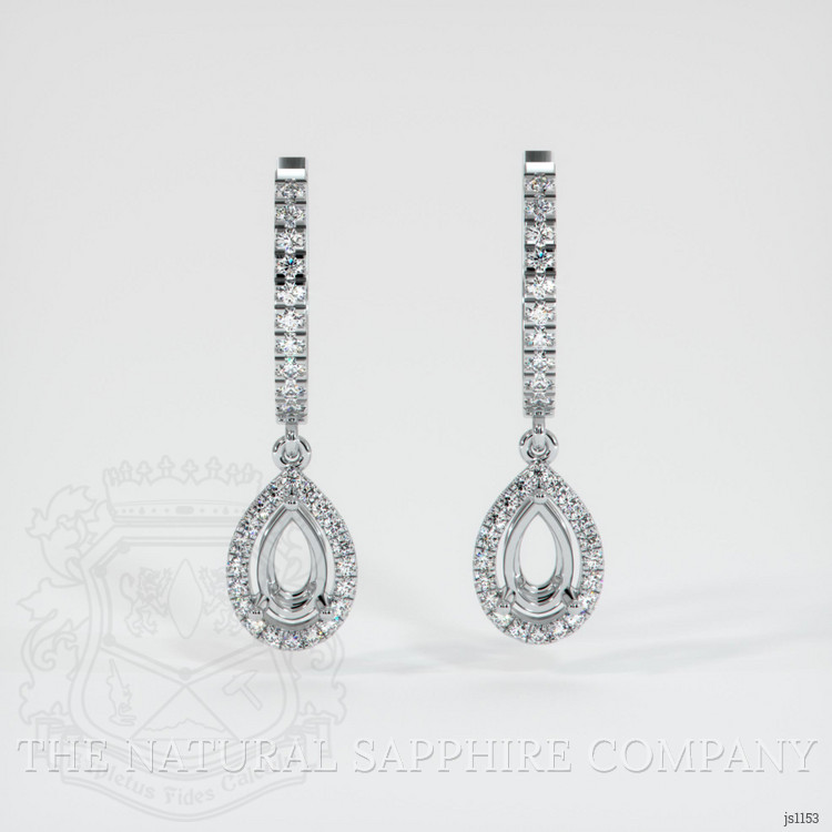 Platinum 950 Pave Earring Setting