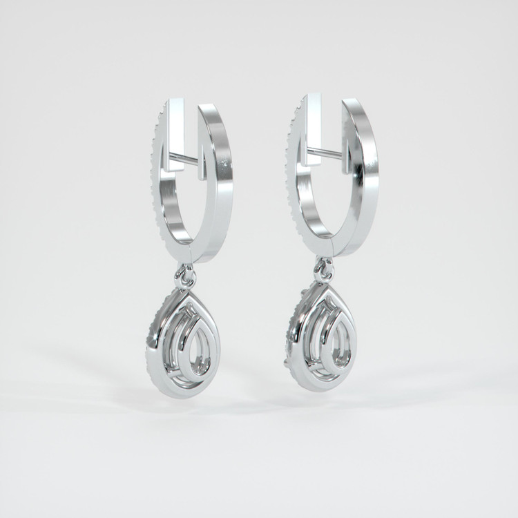 Platinum 950 Pave Earring Setting