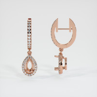 14K Rose Gold Pave Earring Setting Image