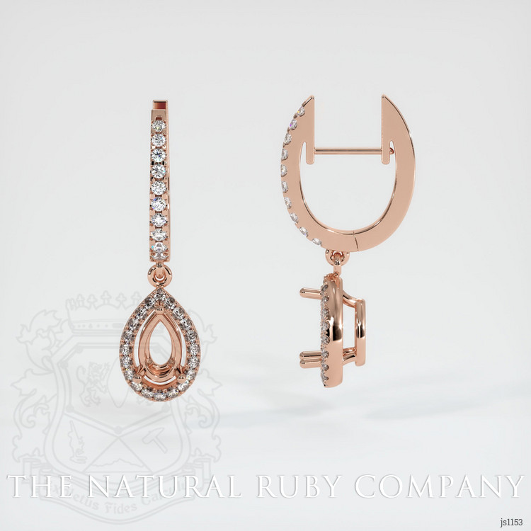 14K Rose Gold Pave Earring Setting