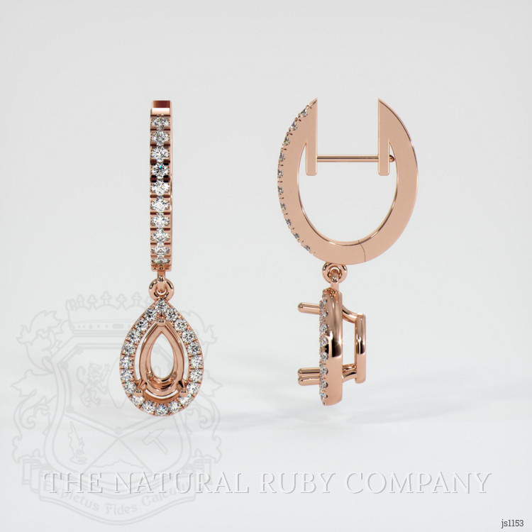 14K Rose Gold Pave Earring Setting