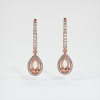 14K Rose Gold Pave Earring Setting Image