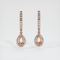 14K Rose Gold Pave Earring Setting Image