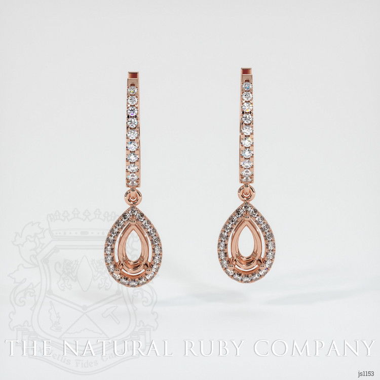 14K Rose Gold Pave Earring Setting