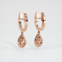 14K Rose Gold Pave Earring Setting Image