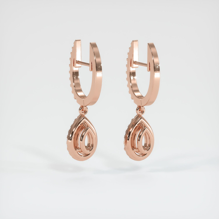 14K Rose Gold Pave Earring Setting