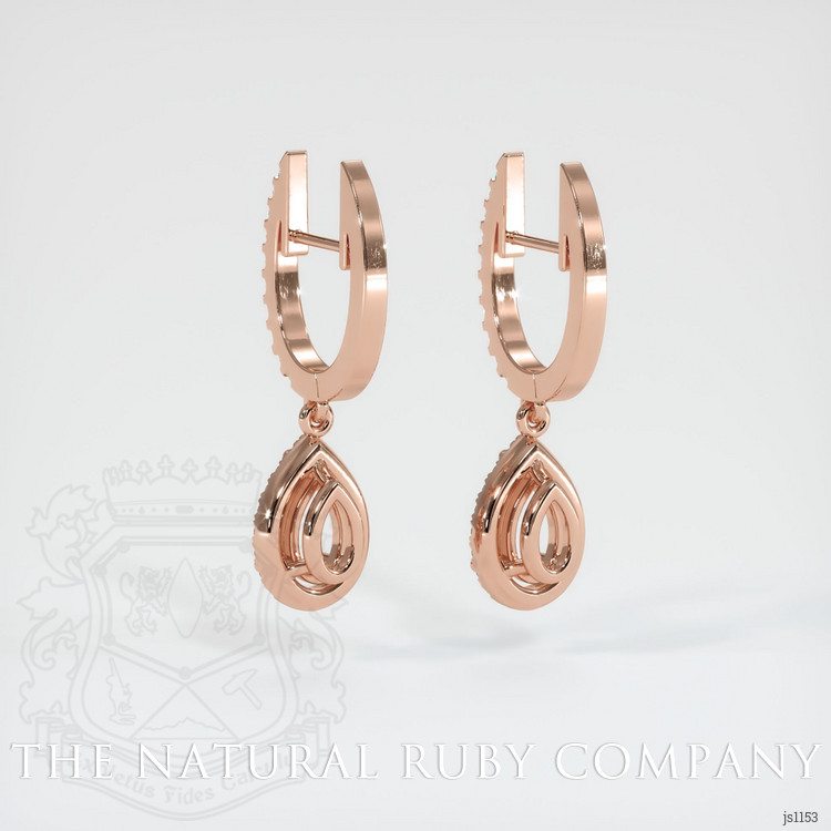 14K Rose Gold Pave Earring Setting