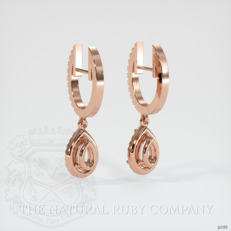 14K Rose Gold Pave Earring Setting