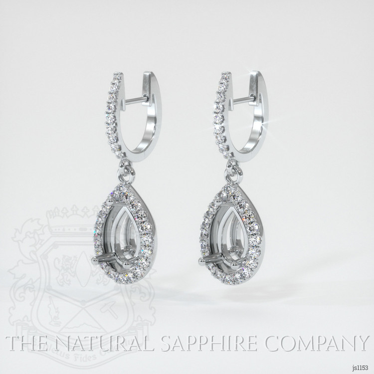 14K White Gold Pave Earring Setting