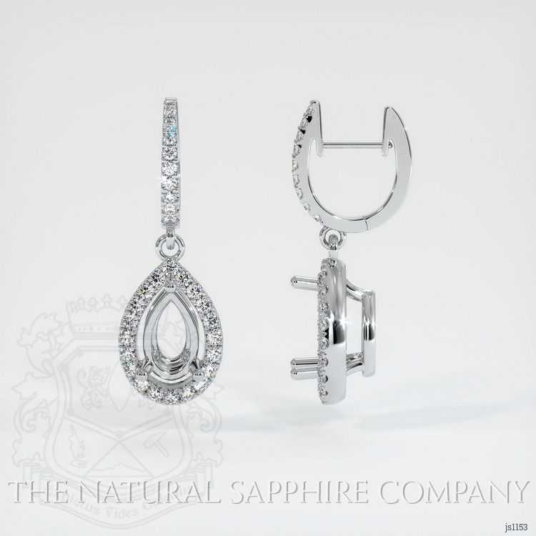 14K White Gold Pave Earring Setting