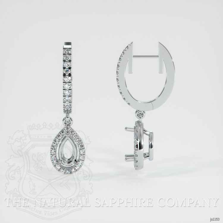 14K White Gold Pave Earring Setting