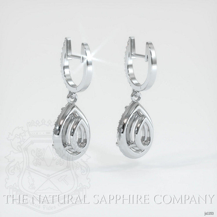 14K White Gold Pave Earring Setting