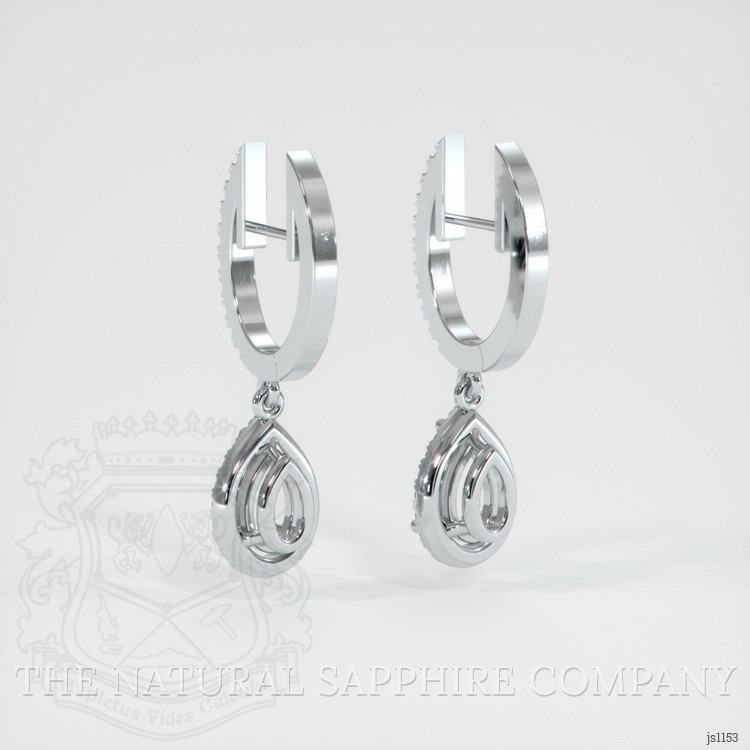 14K White Gold Pave Earring Setting