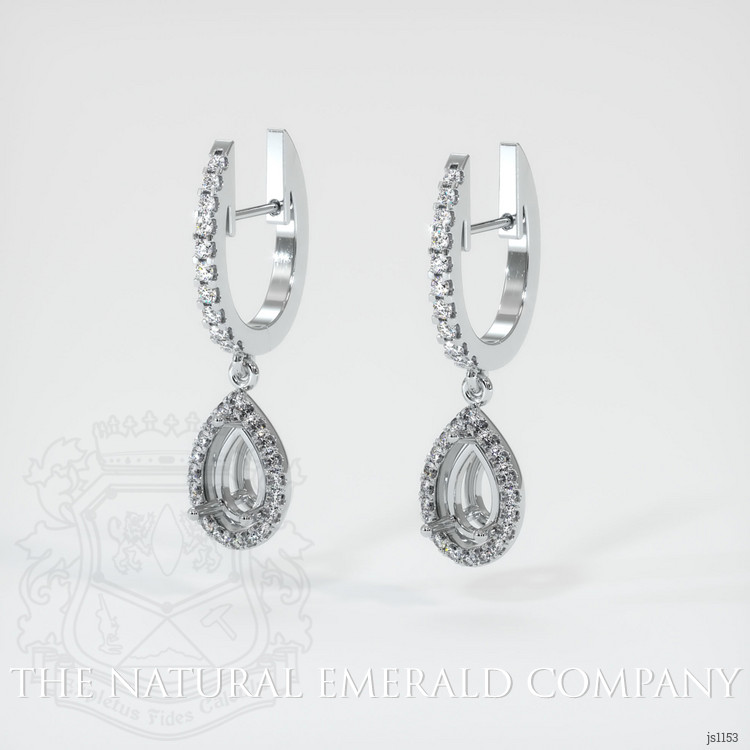 18K White Gold Pave Earring Setting