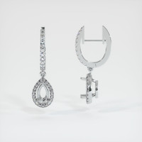 18K White Gold Pave Earring Setting Image