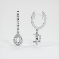 18K White Gold Pave Earring Setting Image
