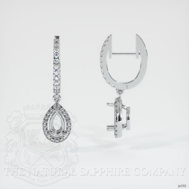 18K White Gold Pave Earring Setting