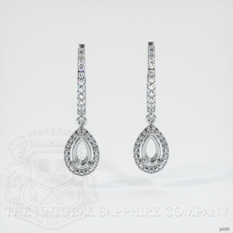 18K White Gold Pave Earring Setting