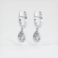 18K White Gold Pave Earring Setting Image