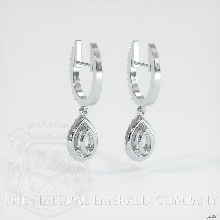 18K White Gold Pave Earring Setting