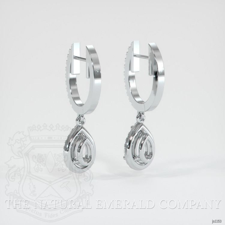 18K White Gold Pave Earring Setting