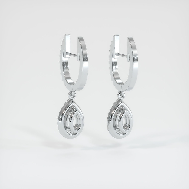 18K White Gold Pave Earring Setting