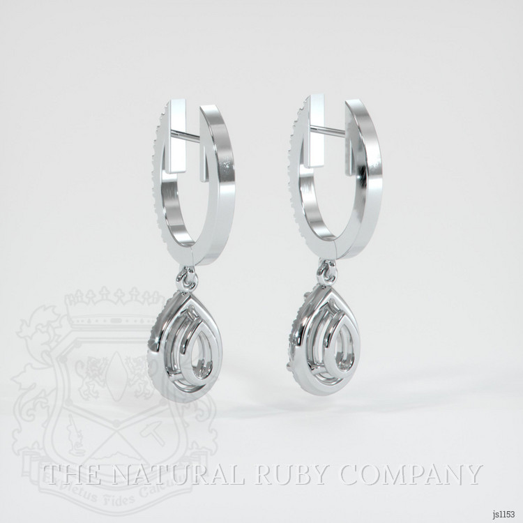 18K White Gold Pave Earring Setting