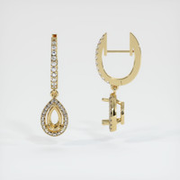 14K Yellow Gold Pave Earring Setting Image
