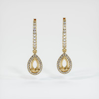14K Yellow Gold Pave Earring Setting Image