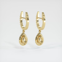 14K Yellow Gold Pave Earring Setting Image