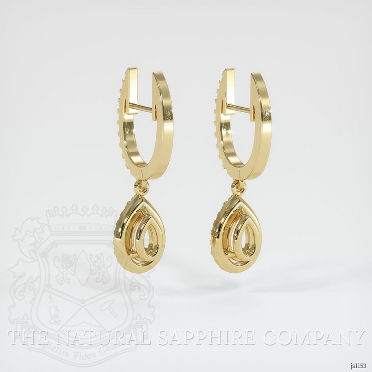 14K Yellow Gold Pave Earring Setting