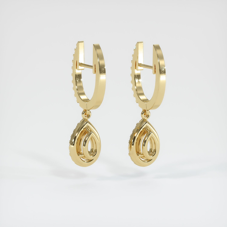 14K Yellow Gold Pave Earring Setting