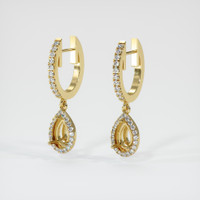 18K Yellow Gold Pave Earring Setting Video