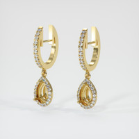 Pave Emerald Earring 1.05 Ct.Tw.Total Carat Weight, 18K Yellow Gold Combination Setting