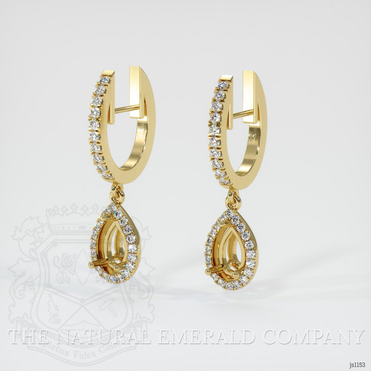 Pave Emerald Earring <span>1.05</span> <span class="tooltip-light">Ct.Tw.<span class="tooltiptext">Total Carat Weight</span></span>, 18K Yellow Gold