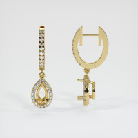 18K Yellow Gold Pave Earring Setting Image